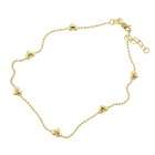 Evalue Jewelry Caribe Gold 14k Gold over Silver Puffed Heart Anklet