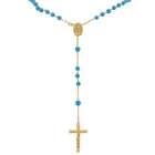 Sea of Diamonds 14k Yellow Gold Turquoise Bead Rosary Necklace (20)