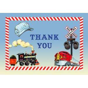    Dolce Mia Trains Thank You Card Birthday Party Pack   8 cards Baby