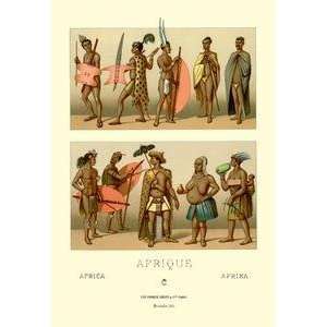  Vintage Art Ten African Tribe Members   07711 5