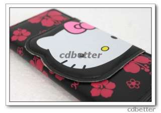   difference cool black hello kitty with floral pattern style wallet