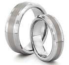 3pcs HIS and HERS TUNGSTEN SILVER Wedding Band Ring Set  