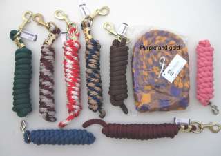 NEW Horse Lead Ropes Choose Your COLOR STYLE LENGTH   Poly or Cotton 
