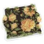 Peggy Karr Peony 18 by 16 Inch Handmade Art Glass Serving Tray