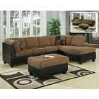   Rhino Suede) Sectional Sofa Set with Reversible Chaise and Ottoman