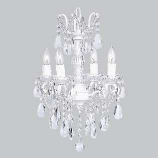 Jubilee Collection 4 Light Crystal Chandelier Lighting in White 