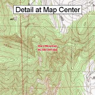   Topographic Quadrangle Map   Ward Mountain, Nevada (Folded/Waterproof