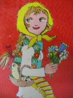 ORIGINAL PAINTING BY JOVAN OBICAN GIRL WITH FLOWERS  