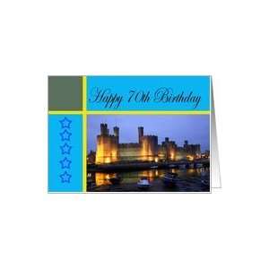  Happy 70th Birthday Caernarfon Castle Card: Toys & Games