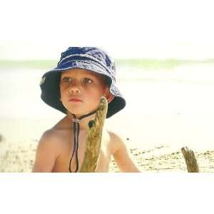  Kids Reversible Cotton Sun Hat Pirate Bucket  Navy UPF50 
