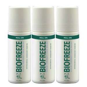 Biofreeze Pain Relieving Roll On, 3 Ounce (Pack of 3 