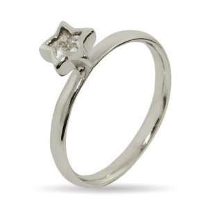 Stackable Reflections Twinkling CZ Star Stackable Ring Size 4 (Sizes 4 