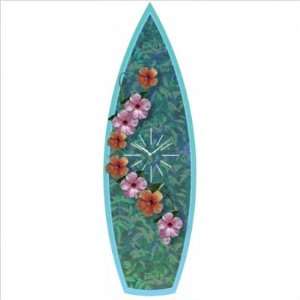   Instruments Tropical Flowers Surfboard Wall Clock