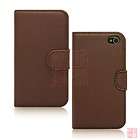 Brown Folio Wallet Leather Case Cover for Apple iPhone 4 4G 4S  