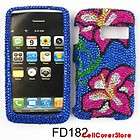   Hard Case Cover For LG Rumor Touch LN510 Two Pink Flowers on Blue
