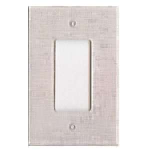   White Linen Decorative Light Switch Cover with Single Rocker Switch