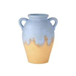  Vase Ea 1 Egg Shape With Blue Drip Glaze Over Terracotta 