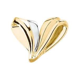   : Fashion V   Slide Pendant In Two Tone Gold: GEMaffair Jewelry
