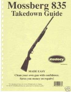 Mossberg 835 Shotguns Takedown Assembly Guide Radocy  