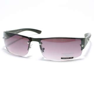 CLASSIC Fashion Sunglasses Narrow Lens Rimless BLACK  