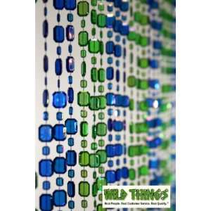  Emeralds Blue & Lime Beaded Curtain: Home & Kitchen
