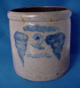 Tuscarawas County Ohio Stoneware Crock Jar with Cobalt Tornadoes 
