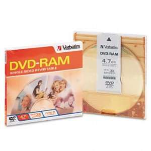  Verbatim® DVD RAM Disc DISC,DVD RAM,4.7GB,3X (Pack of15 