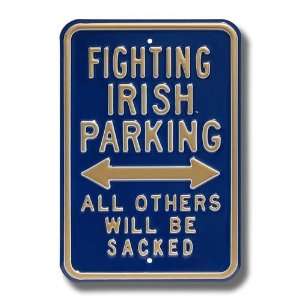  Notre Dame Fighting Irish Navy Blue Parking Sign Sports 