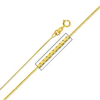 14K Solid Yellow Gold 0.8mm Box Chain   22 inches  
