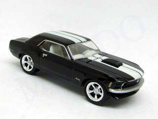   WHEELS 1970 BLACK FORD MUSTANG COUPE W/ WHITE RACING STRIPES  