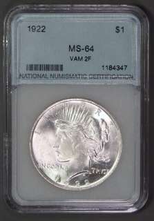 TOP 50 VAM. MS64 All white coin with very collectible TOP 50 VAM 
