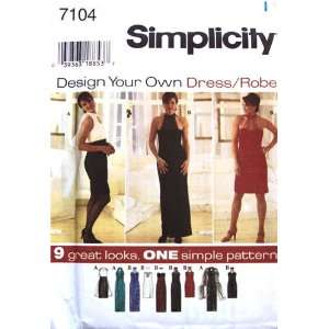  Simplicity Sewing Pattern 7104 Misses Sleeveless Evening 