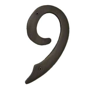  8 Solid Brass House Number 9   Antique Brass: Home 