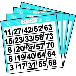  1 ON Aqua Paper Bingo Cards (500 ct) Toys & Games