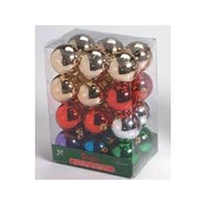 Set of 24 Red Unbreakable Christmas Ball Ornaments 60mm:  