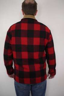   60s PENDLETON Buffalo Plaid WOOL Flannel Lined HUNTING Jacket COAT S