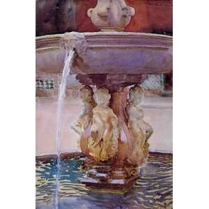 Oil Painting Spanish Fountain John Singer Sargent Hand Painted Art 