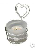 72 Silver Heart Place Card Candle Holder Wedding Favor  
