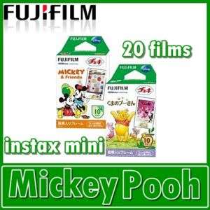 Fuji instax mini Instant polaroid 20 films Mickey Pooh  