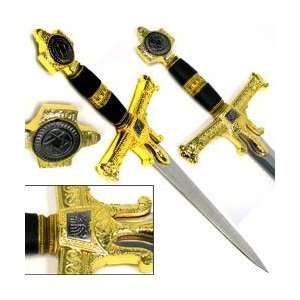  Gold Accented King Solomon Dagger w/ Scabbard 23.5 inches 