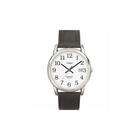   T2H281 Men&s Easy Reader Black Leather Strap Silver Tone Case Watch