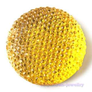 15x Yellow Round Sew on Flatback Resin Beads 30mm 24279  