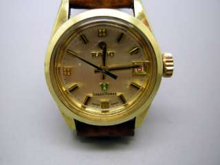   RADO GREEN HORSE GOLD FILLED SWISS MADE DATE AUTOMATIC LADIES WATCH