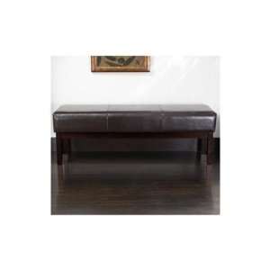  Melrose Bonded Leather Ottoman Bench in Brown Furniture 