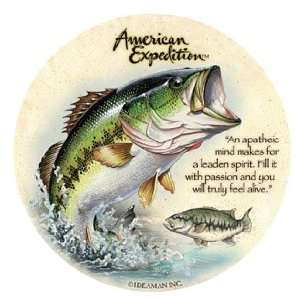  New American Expedition Bass Stone Coasters Set Of Four 