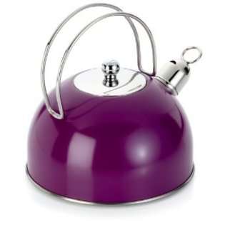   Double Base 2 1/4 Quart Tea Kettle with Whistle, Purple 