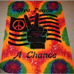  Give Peace a Chance Tie Dye Tapestry
