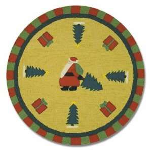 ZG Applique I Christmas Theme Saint Nick round area rugs 