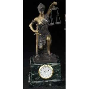 Sale   Kneeling Blind Lady Justice Clock  Bronze Sculpture  