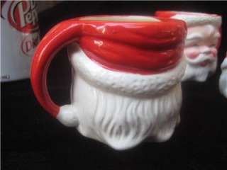   VINTAGE SANTA CLAUS PORCELAIN CUPS HOT CHOCLATE CIDER? COFFEE?  